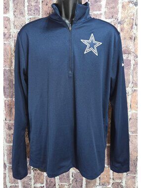 Nike Dri-Fit Dallas Cowboys Navy Half-Zip Shirt Medium